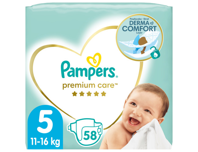 Pampers Zestaw pieluch Premium Care VP 5 (11-16kg) 58 szt