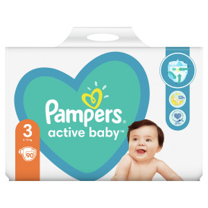 Pampers Active Baby Pieluchy Rozmiar 3, 6-10kg, 90szt